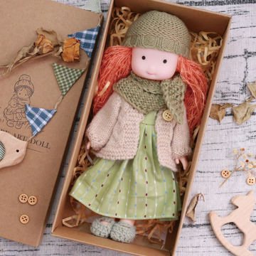 Waldorf Doll with Stitched Facial Features - Detailed Artisan Craft