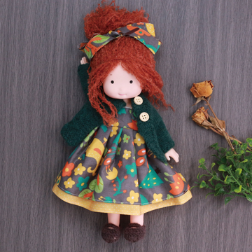 Organic Waldorf Doll with Cotton Hair - Natural & Safe