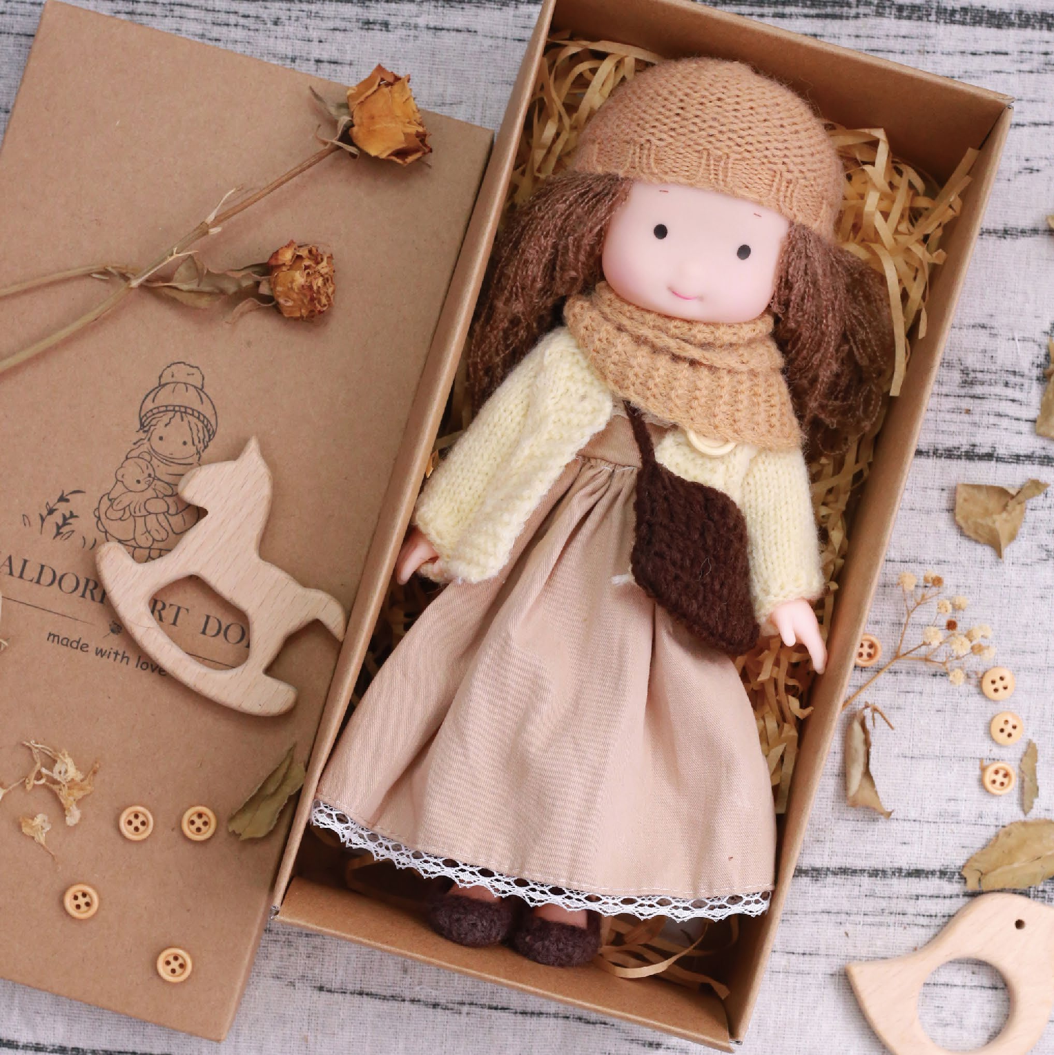 Unique Waldorf Doll with Removable Outfits - Handmade in USA - Safe & Durable